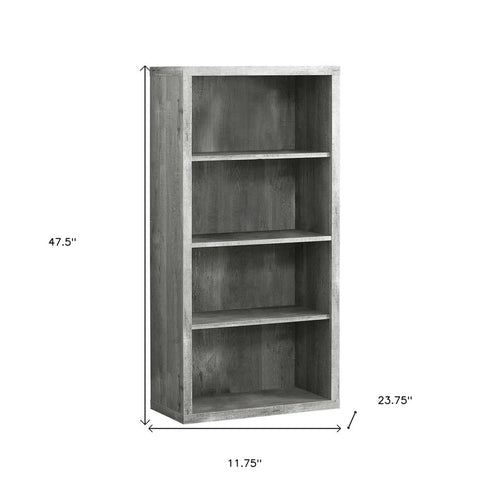 11.75" x 23.75" x 47.5" Cappuccino Particle Board Adjustable Shelves Bookshelf